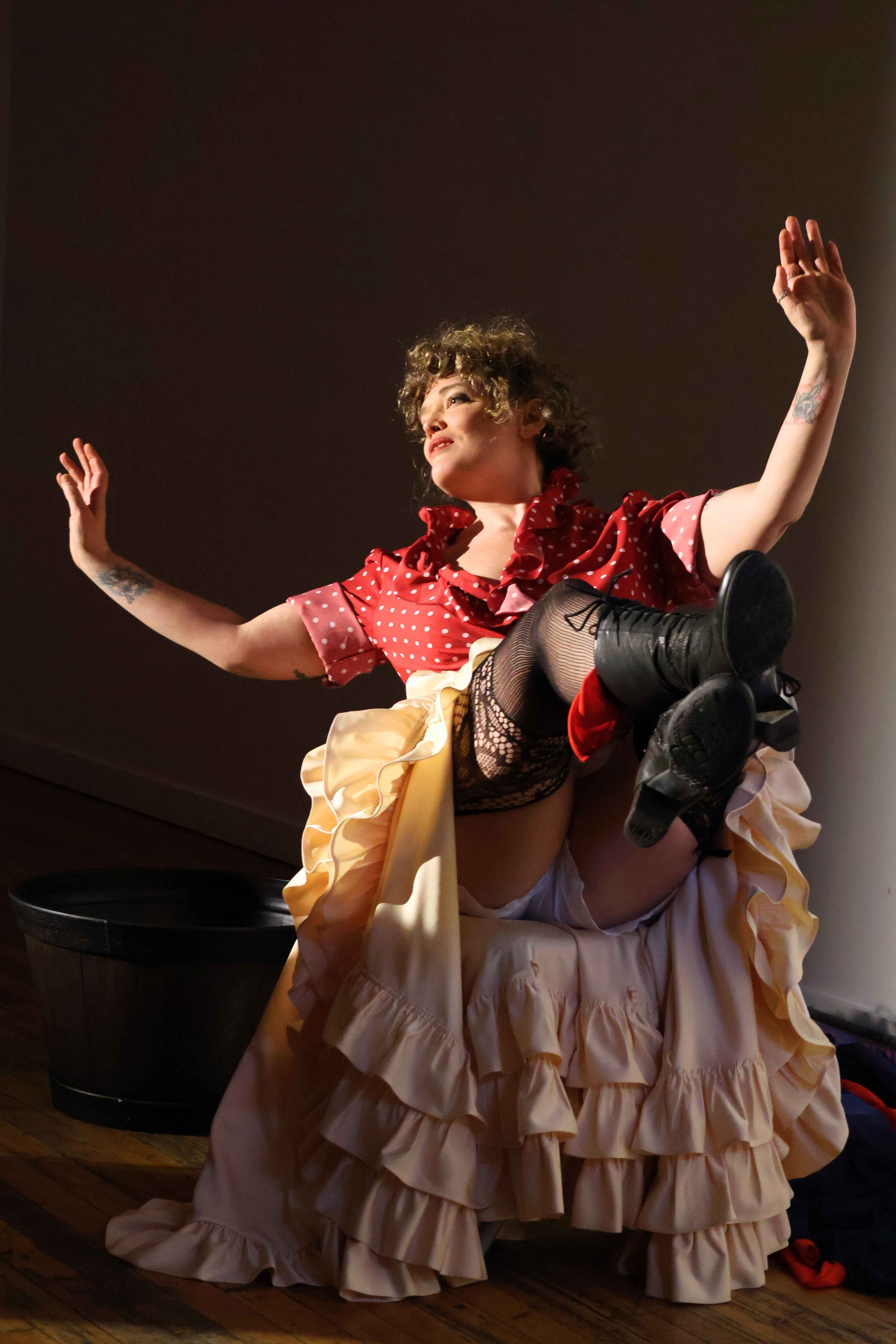 Saint Stella in costume as La Goulue in Louise: The Last Dance, a solo cancan theatre production